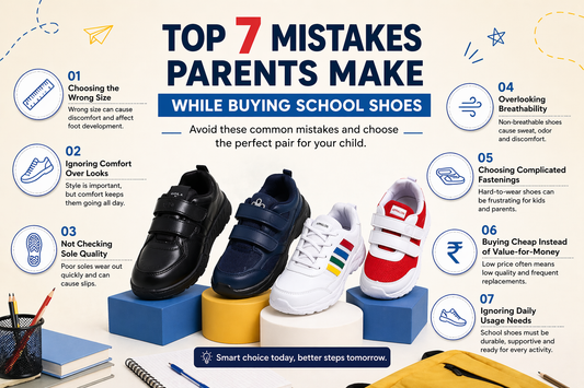 Top 7 Mistakes Parents Make While Buying School Shoes For their Children